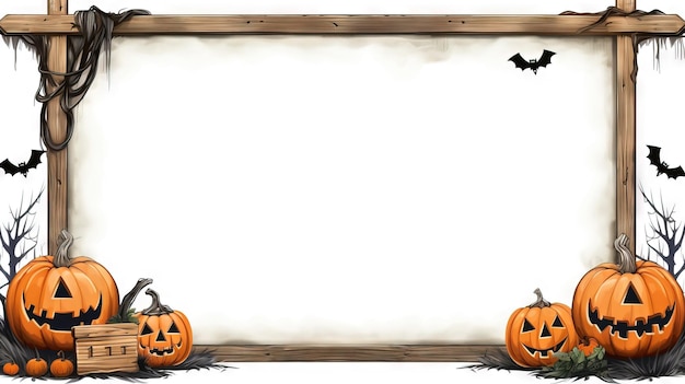 Aquarela halloween fundo halloween watercoolor ilustração Ai gerou ilustração de Halloween de alta resolução em fundo branco