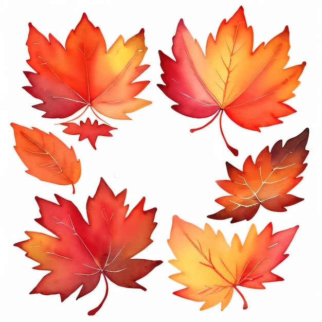 Aquarela de las hojas de otoño Clipart