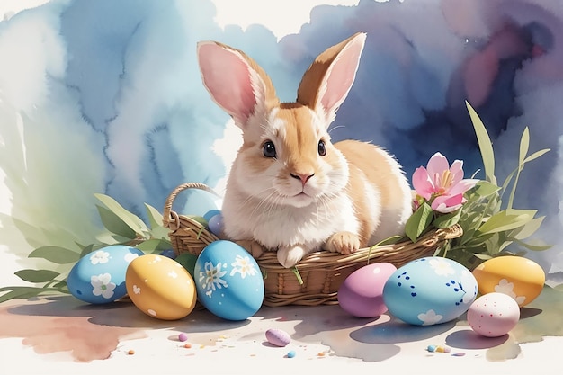 aquarela ilustração de páscoa coelho