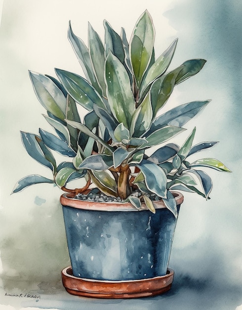 aquarela Ilustração de plantação doméstica