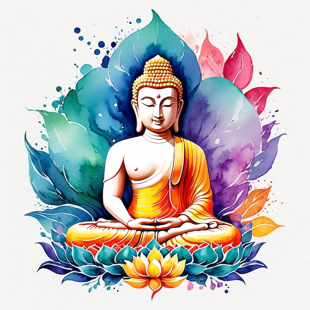 Aquarela de la imagen de Gautama Buda