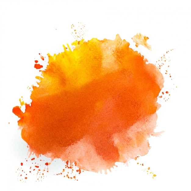 Aquarela laranja em branco