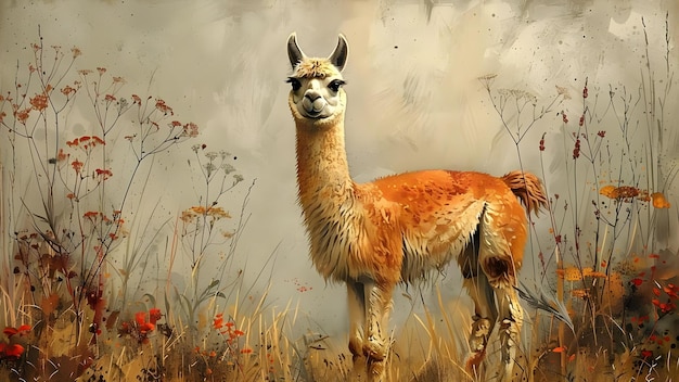 Aquarela Llama Diseño para Varios Productos y Proyectos Concepto Llama Ilustración Aquarela Arte Diseño de Producto Proyectos Creativos Tema Alpaca