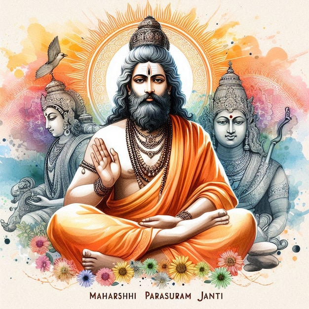 Aquarela Maharshi Parasuram Jayanti imagem de fundo