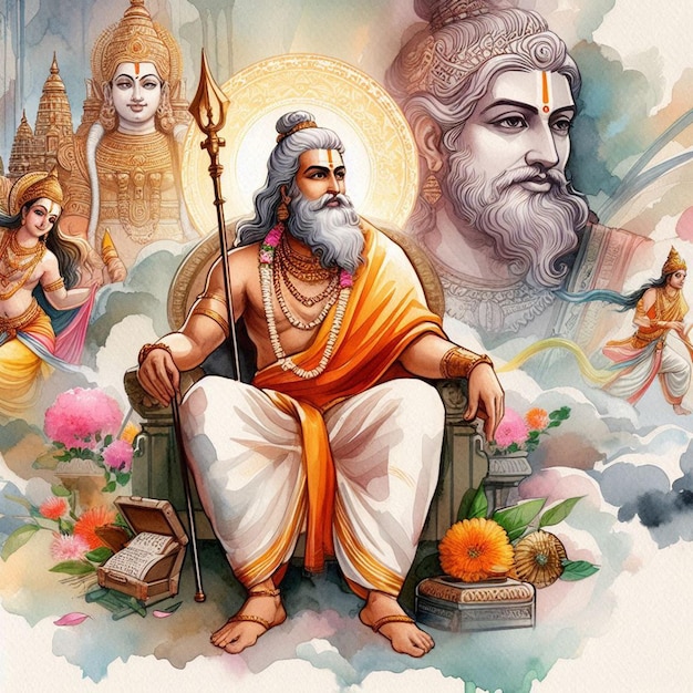 Aquarela Maharshi Parasuram Jayanti imagem de fundo