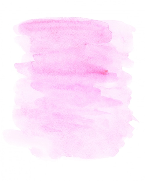 Aquarela manchas rosa claro sobre fundo de papel branco. Pintado à mão