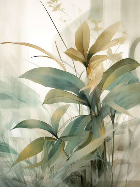Foto aquarela moderna folha padrão cores suaves