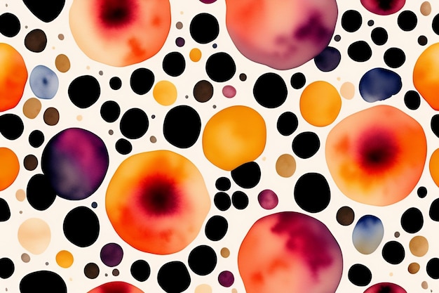 Foto aquarela padrão de pontos de polka