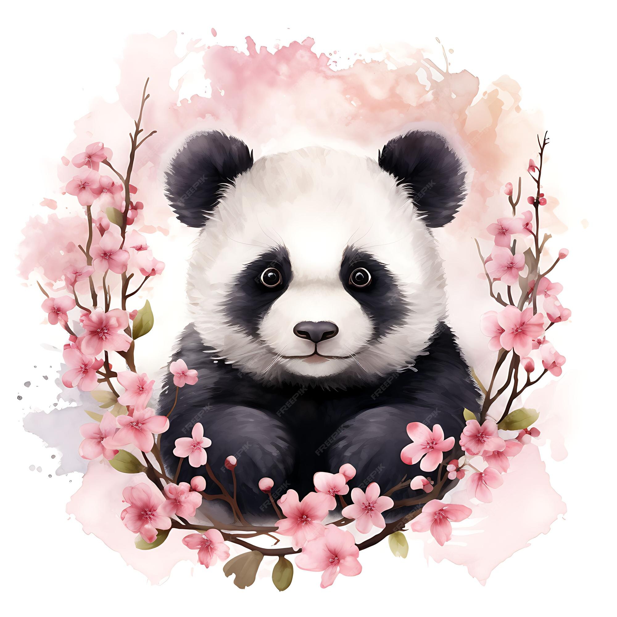 Kit Digital Pandas Aquarela, Cliparts, Desenho Panda