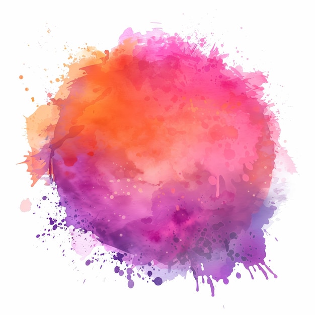 Aquarela pintada a mano con elementos de diseño en forma de círculo aislados en fondo blanco con espacio de copia
