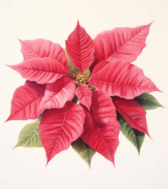 Aquarela Poinsettia flor de coroa de Natal isolada