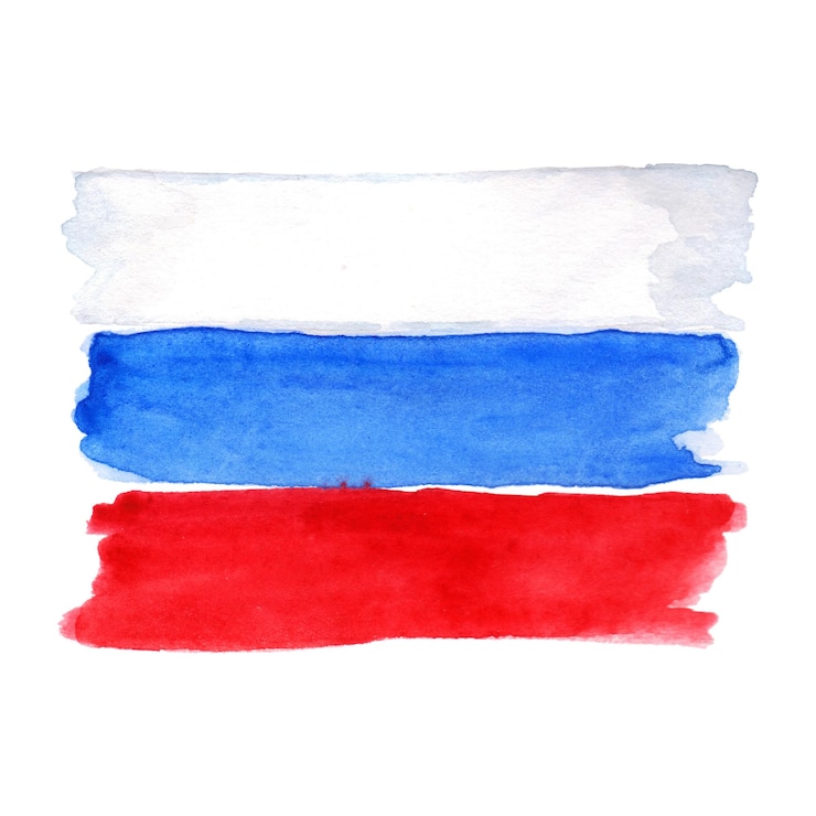 Foto aquarela rússia bandeira russa 3 três cores isoladas