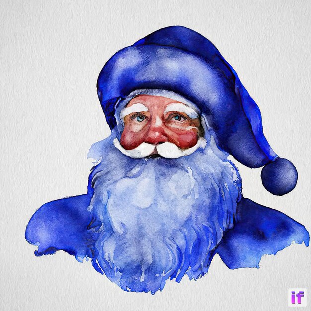 Foto aquarela santa claus vermelho ouro roxo