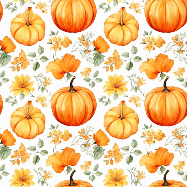 Aquarela Squash Patrón sin costuras Acuarela Calabaza Aquarela creativa azulejos de calabaza
