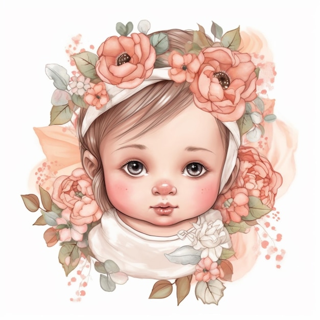 aquarela sublimação de menina bebê