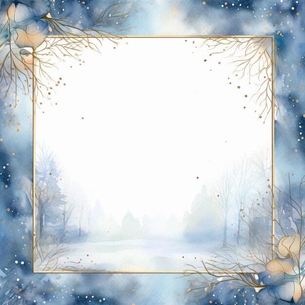 Aquarelas de Ano Novo Imagens festivas Paisagens e personagens nevadas de Inverno