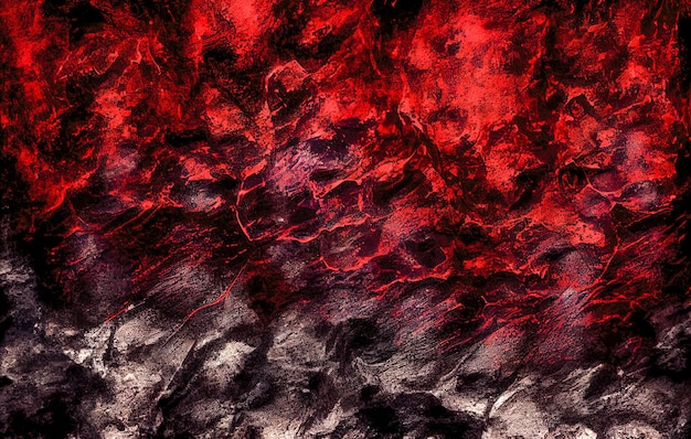 Aquarelas de fundo abstrato pintando em lona com cores pretas e vermelhas IA gerativa