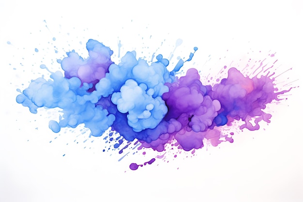 Aquarelas de violeta e azul