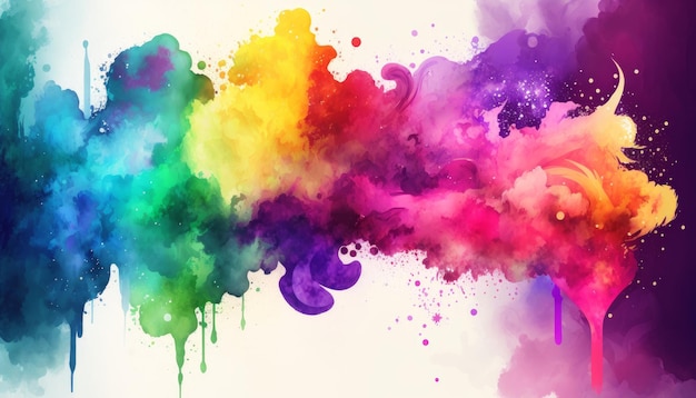 Aquarelas holi background IA generativa