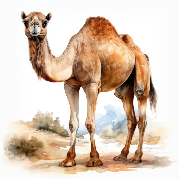 Foto aquarell abbildung des kamels generativ ai