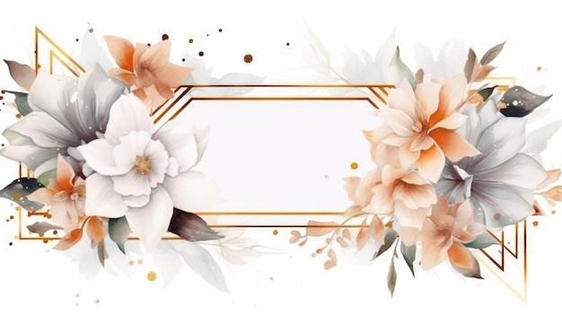 Aquarell-Abstrakt-Design für den Hintergrund einer Hochzeit oder ein buzzendes Social-Media-Banner auf weißem Hintergrund generative KI