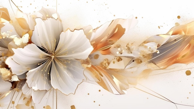 Aquarell abstraktes Design für den Hintergrund einer Hochzeit oder ein lebhaftes Social-Media-Banner auf weißem Hintergrund, generative KI