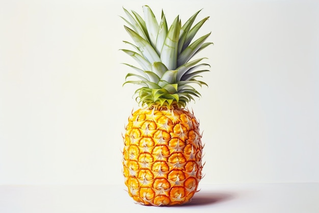 Aquarell Ananas auf weißem Hintergrund Tropische Früchte