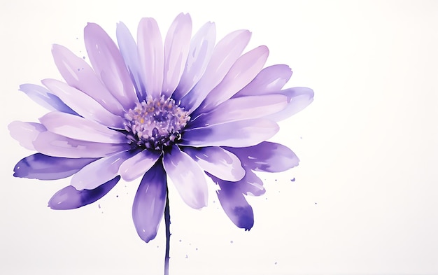 Aquarell-Aster-Blumen-Illustration mit lebendigem Farbschema, Öl-Pinsel-Blume