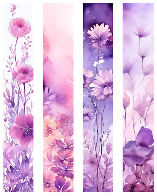 Aquarell-Bannern drucken Blumen-Aquarell kostenlos