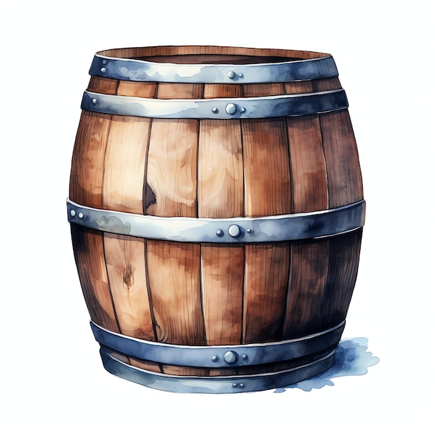 Aquarell Barrel western wild west cowboy wüsten illustration clipart