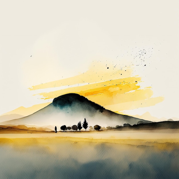 Aquarell Berglandschaft