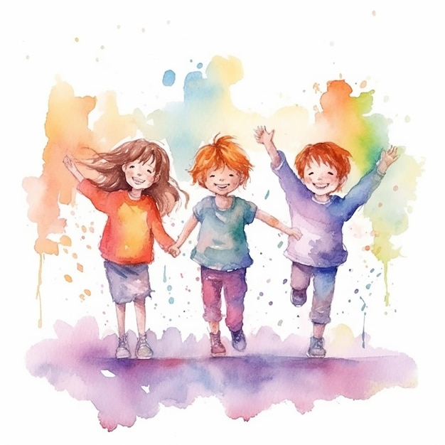 Foto aquarell-bild für kinder