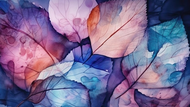 Aquarell Blätter Hintergrund