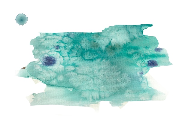 Aquarell Blaue abstrakte gemalte Aquarellstriche auf Aquarellpapier gesetzt