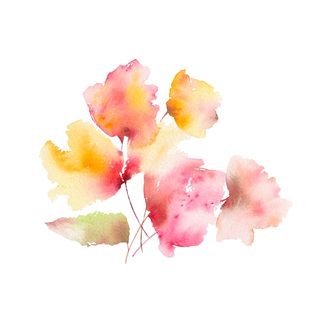 Aquarell Blume Rosa Blumenstrauß auf weißem Hintergrund Blumendekor für die Begrüßung der Geburtstagshochzeitskarte