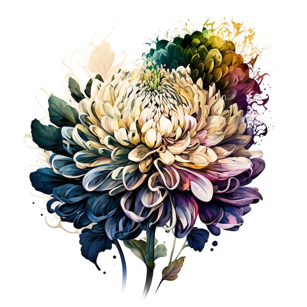 Aquarell-Blumen-abstrakter Blumenentwurfs-weißer Hintergrund Auch im corel abgehobenen Betrag