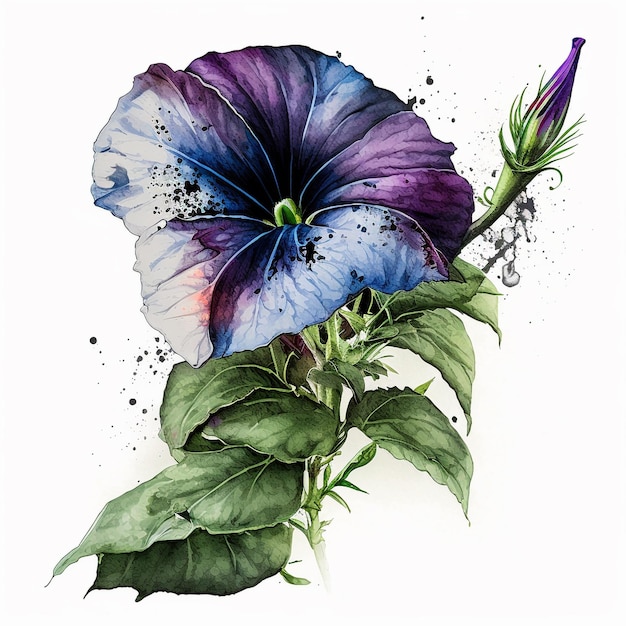 Aquarell-Blumen-abstrakter Blumenentwurfs-weißer Hintergrund Auch im corel abgehobenen Betrag