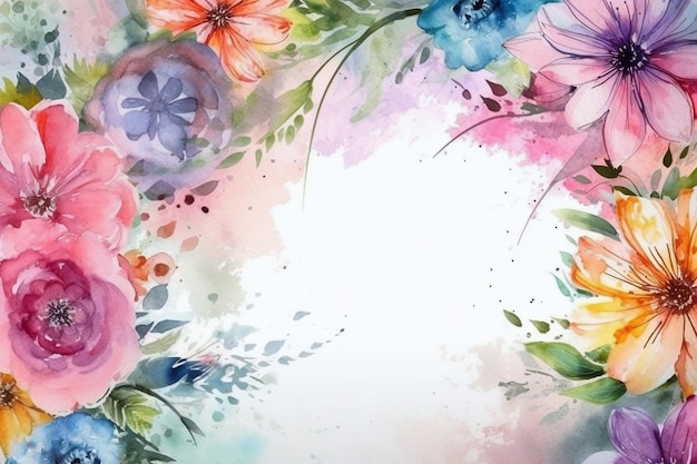 Aquarell Blumen Hintergrund Ai generativ