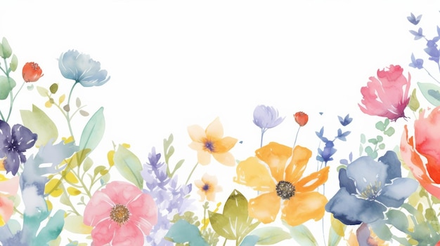 Aquarell-Blumen-Hintergrund-Illustration AI GenerativexA