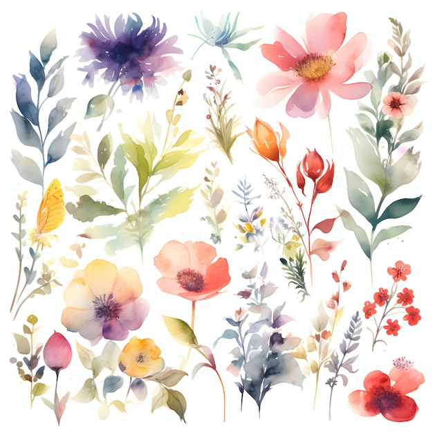 Aquarell-Blumen-Hintergrunddesign