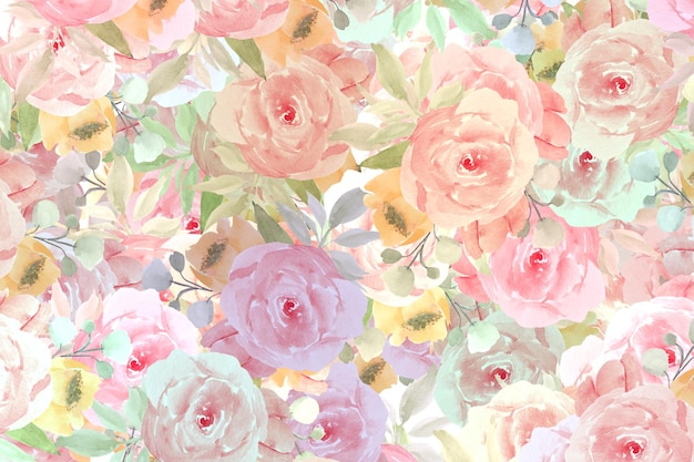 Aquarell-Blumen-Muster Aquarell-Blumen-Hintergrund