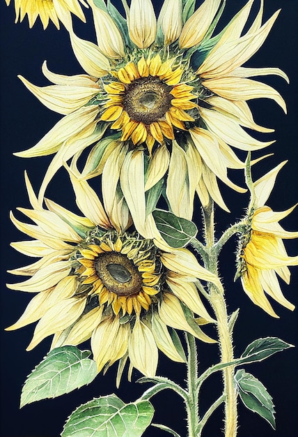 Aquarell-Blumen-Wand-Kunst-botanische Wildflower-druckbare Kunst-Blumen-Grafik-Blumen-Illustration Na