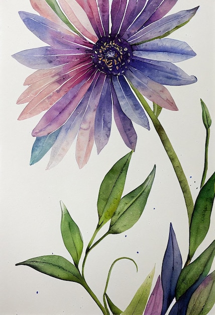 Aquarell Blumen Wandkunst botanische Wildblumen druckbare Kunst Blumengrafik Blumenillustration