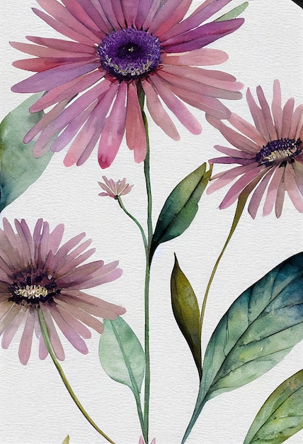 Aquarell Blumen Wandkunst botanische Wildblumen druckbare Kunst Blumengrafik Blumenillustration