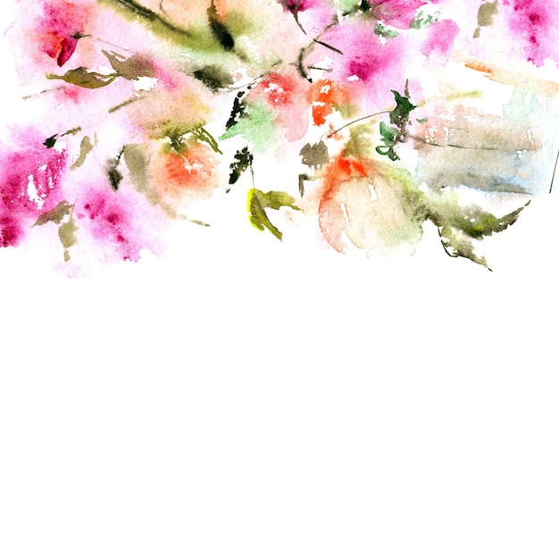 Aquarell Blumenhintergrund Hochzeit Geburtstag Grußkartenvorlage Rosa abstrakte Blumenmalerei