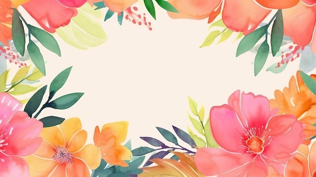 Aquarell Blumenhintergrund Illustration AI GenerativexA