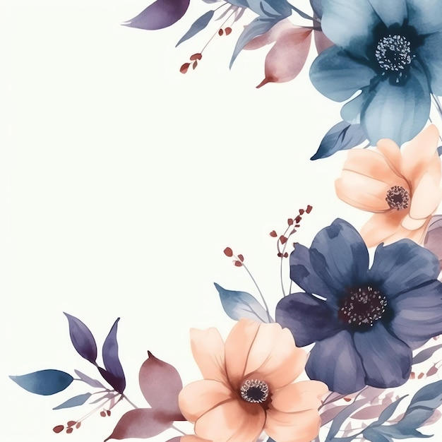 Aquarell-Blumenhochzeitseinladungs-Illustrationsdesign