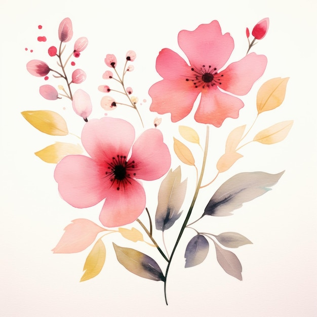 Aquarell-Blumenmuster-Designs Aquarellblumenbilder sind kostenlos
