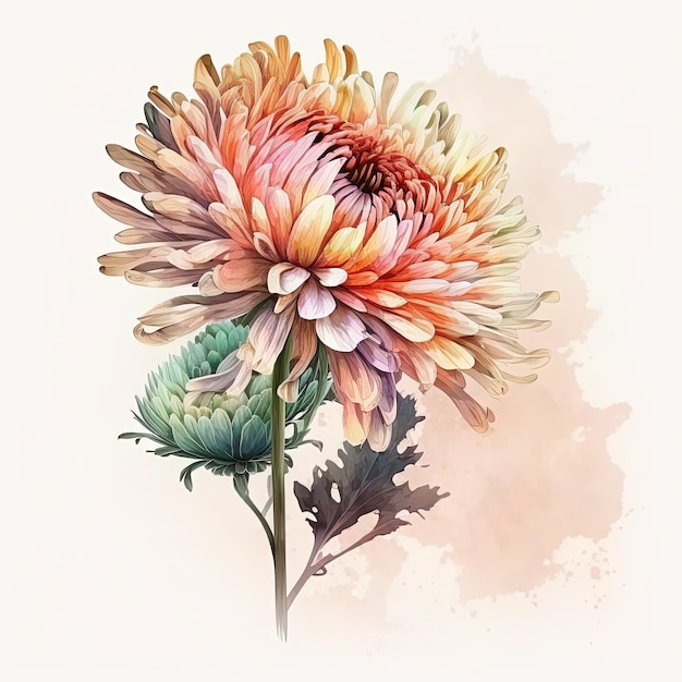 Aquarell Chrysanthemen Illustration Blumen Clipart