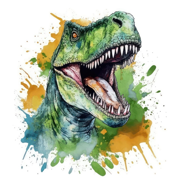 Aquarell Clipart Cartoon T Rex Ton Grün